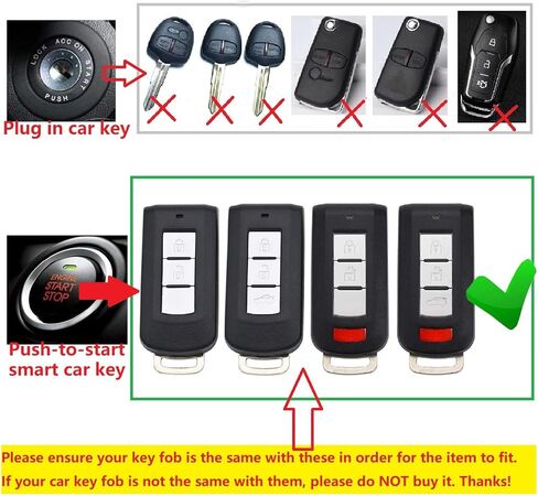 Soft Silicone Rubber Carbon Fiber Texture Case Key Fob Cover for Mitsubishi ASX Eclipse Cross Fortis Galant Lancer EVO Evolution Mirage Outlander RVR Car Key Shell - Black - Round Keychain in Saudi Arabia