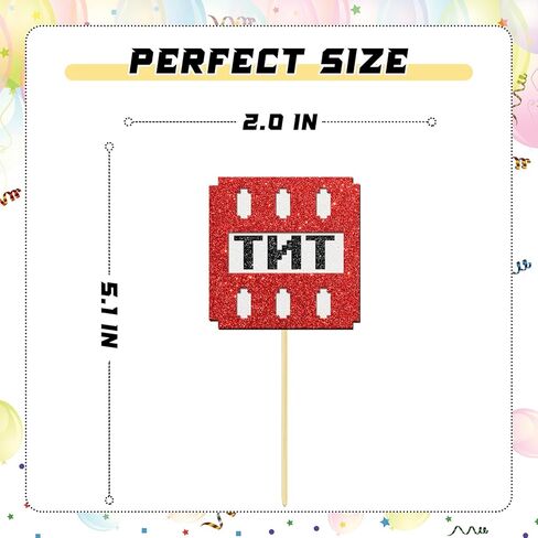 24 Pcs Pixel Happy Birthday Cupcake Toppers Pixel Style Cake Picks Decorations for Birthday Kids Boy and Girl Red Black in Saudi Arabia