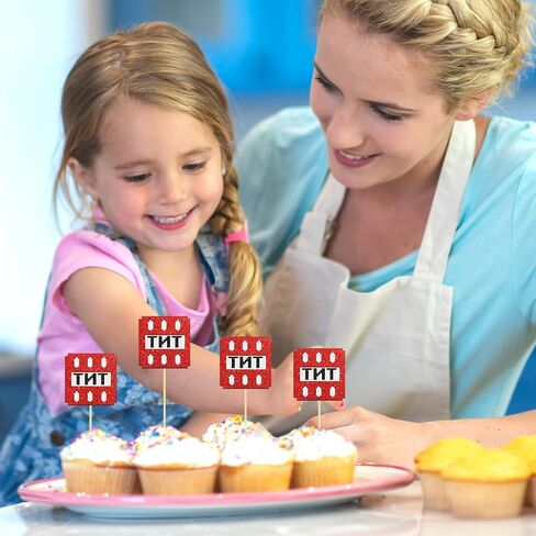 24 Pcs Pixel Happy Birthday Cupcake Toppers Pixel Style Cake Picks Decorations for Birthday Kids Boy and Girl Red Black in Saudi Arabia