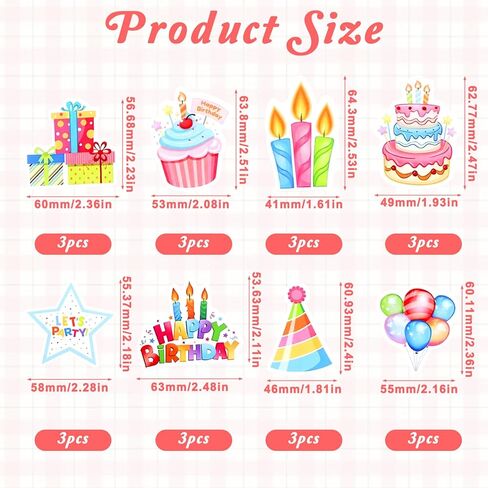 Gjinxi 24pcs Happy Birthday Cupcake Toppers Cheers Anniversary Theme Cake Picks Set Cupcake Ornament Insert Supplies Wedding Cake Decorations Baby Shower Party Favors in Kuwait