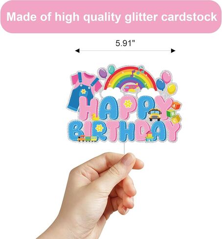 Rachell Teacher Birthday Cake Topper Pink Glitter Cartoon English Teacher Themed Party Decorations For Rachel Girl Rainbow Party Supplies in Kuwait