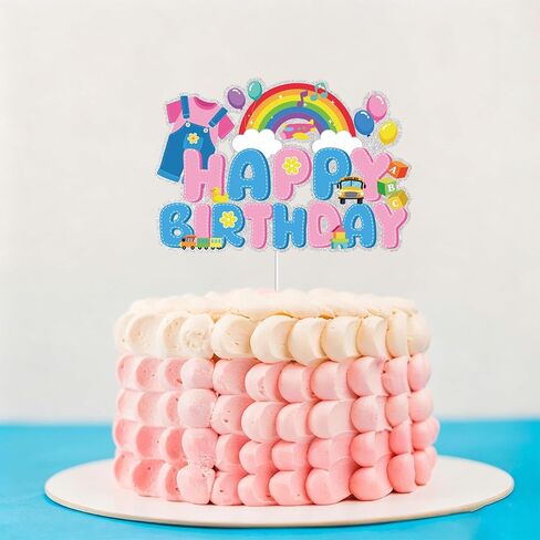 Rachell Teacher Birthday Cake Topper Pink Glitter Cartoon English Teacher Themed Party Decorations For Rachel Girl Rainbow Party Supplies in Kuwait