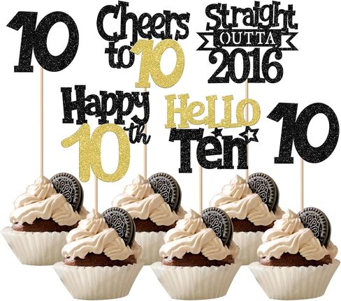 30 Pack Straight Outta 2015 Cupcake Toppers Glitter Black Eleven Happy 11st Birthday Cupcake Picks Cheers to 11 Years Cake Decorations for Baby Shower Boys Girls Kids 11st Birthday Party Supplies in Kuwait