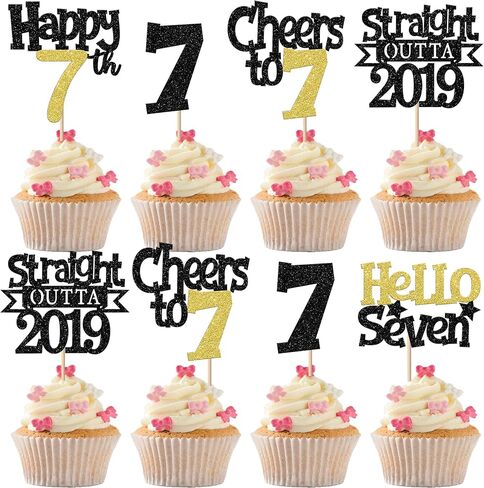 30 Pack Straight Outta 2015 Cupcake Toppers Glitter Black Eleven Happy 11st Birthday Cupcake Picks Cheers to 11 Years Cake Decorations for Baby Shower Boys Girls Kids 11st Birthday Party Supplies in Kuwait