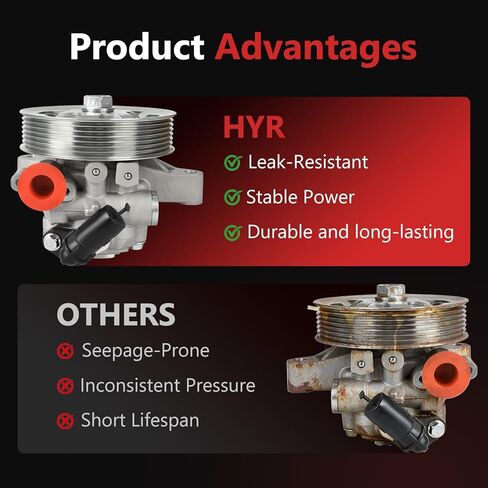 HYR 21-5456 Power Steering Pump with Pulley Compatible with 2006 2007 2008 2009 2010 2011 Honda Civic 1.8L, Power Assist Pump Replace # 21-5456 55-5822 56110-RNA-A01 36-215668 in Saudi Arabia