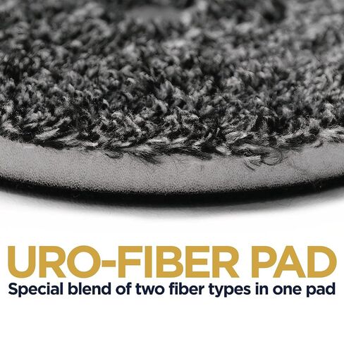 URO-Fiber Black & White Microfiber Blend Car Buffer Polisher Pads for Buff and Shine, 5.25" Dual Fiber Cutting & Finishing Pad with White Foam Interface, Durable Car Polish & Buffing Pad (6 Pack) in Kuwait
