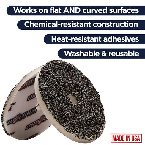 URO-Fiber Black & White Microfiber Blend Car Buffer Polisher Pads for Buff and Shine, 5.25" Dual Fiber Cutting & Finishing Pad with White Foam Interface, Durable Car Polish & Buffing Pad (6 Pack) in Kuwait