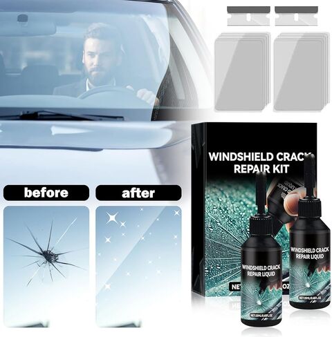 Windshield Crack Repair Kit, Glass Repair Liquid for Cracks, Universal Cracks Gone Glass Repair Kit, Universal Cracks Gone Glass Repair Kit for Automotive Windscreen Tool(2PCS) in Saudi Arabia