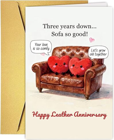 UUEFKTN Cute 4th Wedding Anniversary Card for Women Men, Funny 4 Year Annversary Card Gift for Husband Wife Boyfriend Girlfriend Partner, Lovely Fruit Pun Anniversary Decor For Him Her in Saudi Arabia