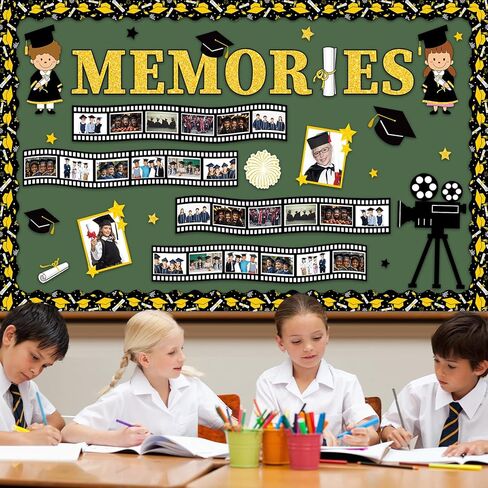 Graduation Bulletin Board Decorations Set Class of 2026 Movie Memories Theme Classroom Decor End of The Year Film Star DIY Photo Cutouts for Kindergarten Primary Junior Senior High School Wall Decor in Saudi Arabia