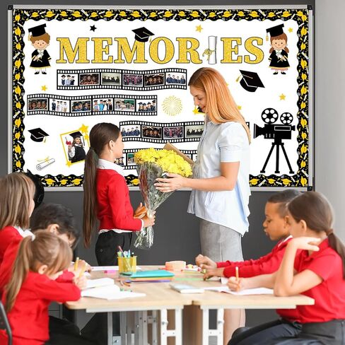Graduation Bulletin Board Decorations Set Class of 2026 Movie Memories Theme Classroom Decor End of The Year Film Star DIY Photo Cutouts for Kindergarten Primary Junior Senior High School Wall Decor in Saudi Arabia