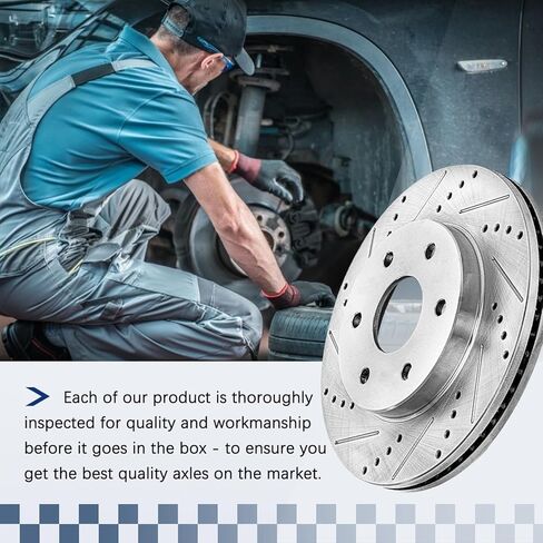 [6-Stud Models w/Manual Parking Brake] Rear 13.70" Drilled and Slotted Brake Rotors Compatible with 2012-2020 Ford F-150, 12 13 14 15 16 17 18 19 20 Vented Disc Brakes 54186, 2 Pcs in Saudi Arabia