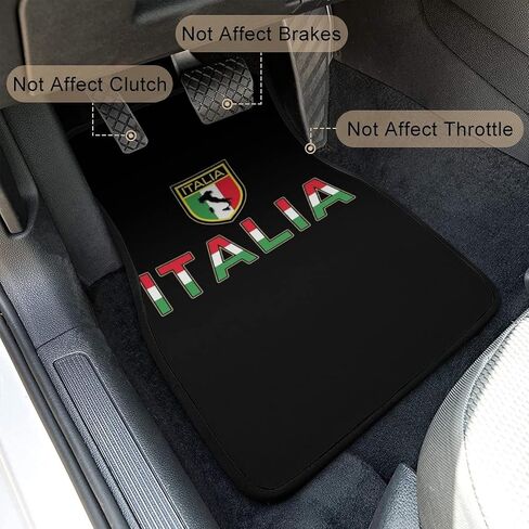 Italy Flag and Italian Letter 4-Piece Car Floor Mats Front and Rear Rubber Backing Carpet Auto Foot Mats Universal Car Accessories Fit SUV Vans Sedans Trucks in Saudi Arabia