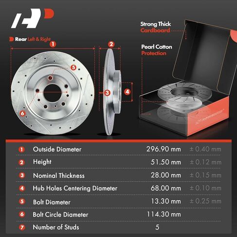 A-Premium Front and Rear Drilled and Slotted Disc Brake Rotors + Ceramic Pads Kit Compatible with Select Mazda Models - CX-5 CX5 2016 2017 2018 2019, 12-PC Set in Kuwait