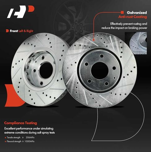 A-Premium Front and Rear Drilled and Slotted Disc Brake Rotors + Ceramic Pads Kit Compatible with Select Mazda Models - CX-5 CX5 2016 2017 2018 2019, 12-PC Set in Kuwait