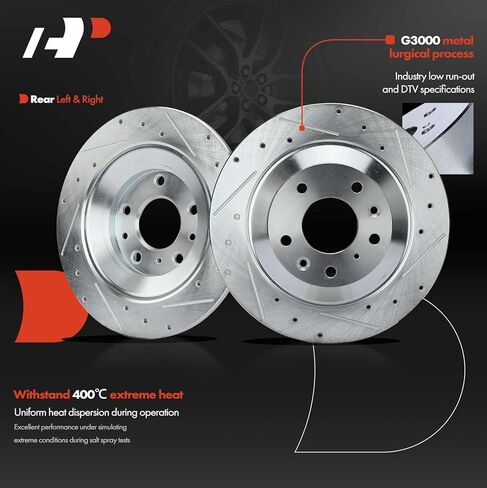 A-Premium Front and Rear Drilled and Slotted Disc Brake Rotors + Ceramic Pads Kit Compatible with Select Mazda Models - CX-5 CX5 2016 2017 2018 2019, 12-PC Set in Kuwait