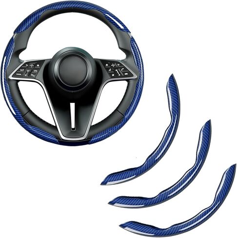 3-Piece Carbon Fiber Steering Wheel Cover, Anti-Slip & Segmented Thin Design for Comfort Grip, Universal Fit 99% Cars SUV Truck,Blue in Saudi Arabia
