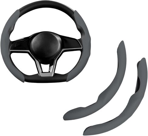 2 Pieces for Tesla Steering Wheel Cover,PU Leather+Plastic Car Steering Wheel Cover Fit for Tesla Model 3 Fit for Model Y Fit for Model S Car Accessories Orange in Saudi Arabia