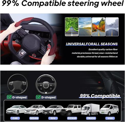 2 Pieces for Tesla Steering Wheel Cover,PU Leather+Plastic Car Steering Wheel Cover Fit for Tesla Model 3 Fit for Model Y Fit for Model S Car Accessories Orange in Saudi Arabia