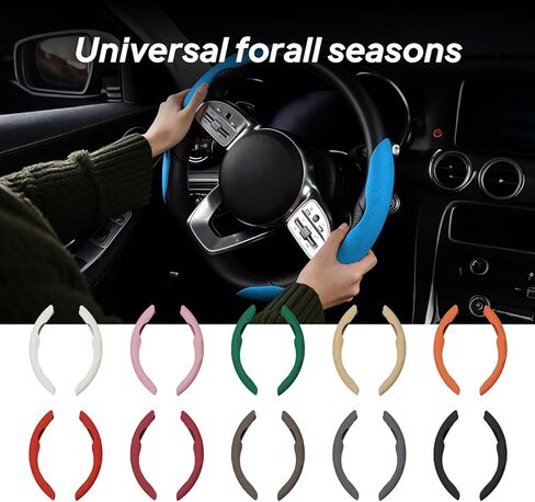 2 Pieces for Tesla Steering Wheel Cover,PU Leather+Plastic Car Steering Wheel Cover Fit for Tesla Model 3 Fit for Model Y Fit for Model S Car Accessories Orange in Saudi Arabia