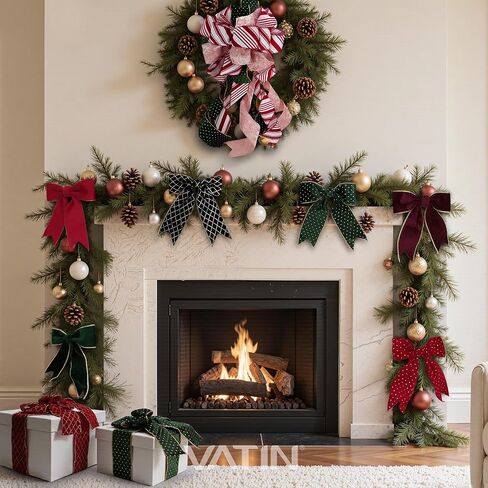 VATIN Pink Gold Wired Ribbon with Gold Argyle Foil Print, 3-1/2-Inch x 10 Yards, with Standard Serged Edges, Thick Ribbon for Tree Skirts, Mantel Decor, Gift Wrapping, Holiday Party Decoration in Kuwait