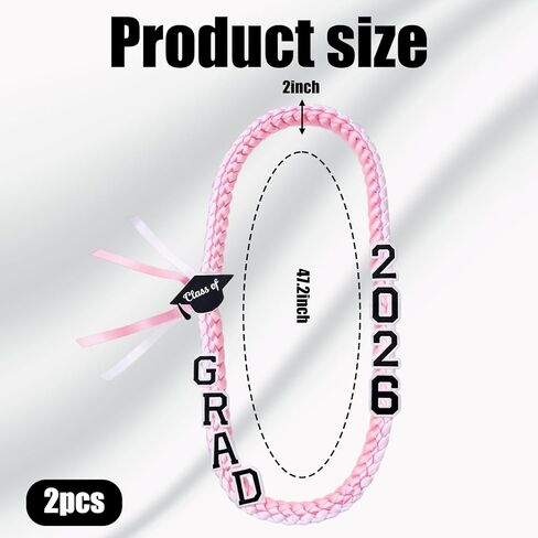 Graduation Leis, 2-Pack Ribbon Leis for Graduation Decorations, Class of 2026 Graduation Party Supplies, DIY Graduation Decor for High School College Ceremonies in Saudi Arabia