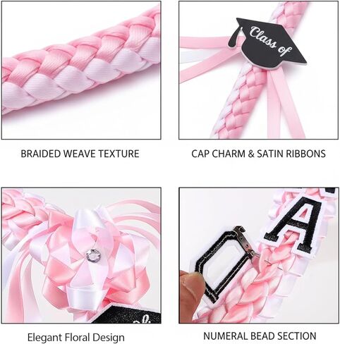 Graduation Leis, 2-Pack Ribbon Leis for Graduation Decorations, Class of 2026 Graduation Party Supplies, DIY Graduation Decor for High School College Ceremonies in Saudi Arabia