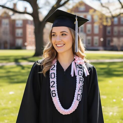 Graduation Leis, 2-Pack Ribbon Leis for Graduation Decorations, Class of 2026 Graduation Party Supplies, DIY Graduation Decor for High School College Ceremonies in Saudi Arabia