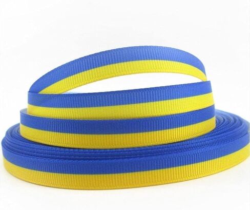 Blue and Yellow Ribbon, 9mm 5 Yards Ribbon, Ribbon DIY Handmade Ribbon Rolls, Suitable for Making Some Handmade Crafts Fabric Ribbons in Kuwait