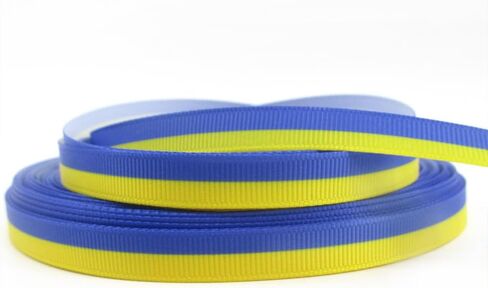 Blue and Yellow Ribbon, 9mm 5 Yards Ribbon, Ribbon DIY Handmade Ribbon Rolls, Suitable for Making Some Handmade Crafts Fabric Ribbons in Kuwait