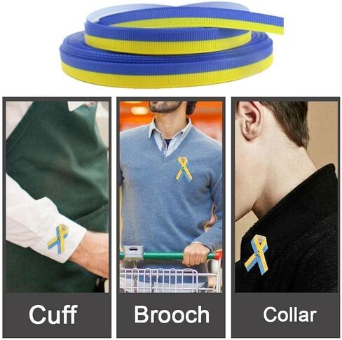 Blue and Yellow Ribbon, 9mm 5 Yards Ribbon, Ribbon DIY Handmade Ribbon Rolls, Suitable for Making Some Handmade Crafts Fabric Ribbons in Kuwait