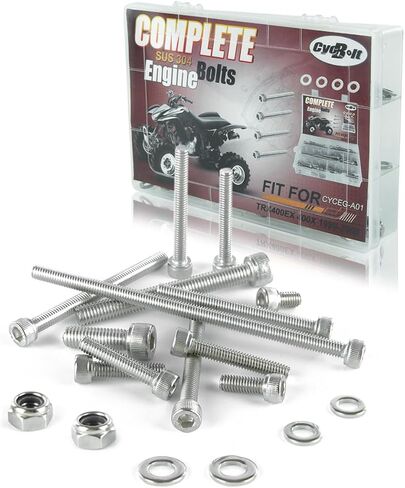 مجموعات براغي محرك ATV متوافقة مع TRX400EX TRX400X 1999-2008، 101 قطعة من الفولاذ المقاوم للصدأ مجموعة تثبيت المحرك جورب رئيس الترباس الجوز غسالة عدة in Kuwait