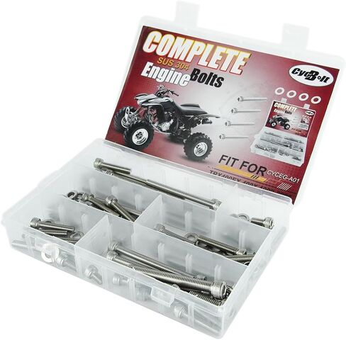 مجموعات براغي محرك ATV متوافقة مع TRX400EX TRX400X 1999-2008، 101 قطعة من الفولاذ المقاوم للصدأ مجموعة تثبيت المحرك جورب رئيس الترباس الجوز غسالة عدة in Kuwait