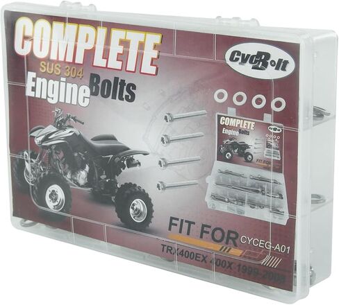 مجموعات براغي محرك ATV متوافقة مع TRX400EX TRX400X 1999-2008، 101 قطعة من الفولاذ المقاوم للصدأ مجموعة تثبيت المحرك جورب رئيس الترباس الجوز غسالة عدة in Kuwait