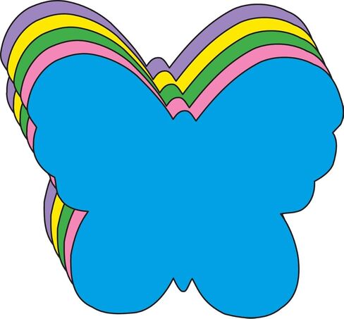 SHAPES ETC. 31 Pcs Butterfly Assorted Color Large Cut-Outs 5.5in, Construction Paper Shapes, Spring Bulletin Board Decorations, DIY Crafts, Bug Cut Outs, Wall Cutouts, Made in USA in Kuwait