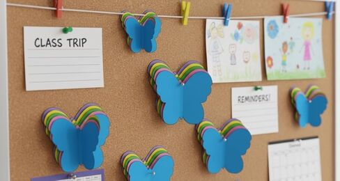 SHAPES ETC. 31 Pcs Butterfly Assorted Color Large Cut-Outs 5.5in, Construction Paper Shapes, Spring Bulletin Board Decorations, DIY Crafts, Bug Cut Outs, Wall Cutouts, Made in USA in Kuwait