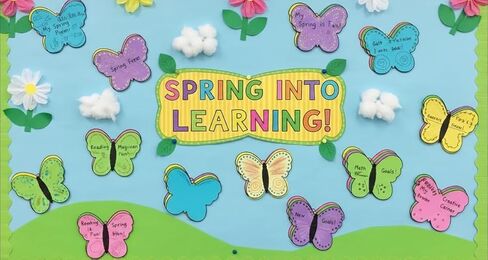 SHAPES ETC. 31 Pcs Butterfly Assorted Color Large Cut-Outs 5.5in, Construction Paper Shapes, Spring Bulletin Board Decorations, DIY Crafts, Bug Cut Outs, Wall Cutouts, Made in USA in Kuwait