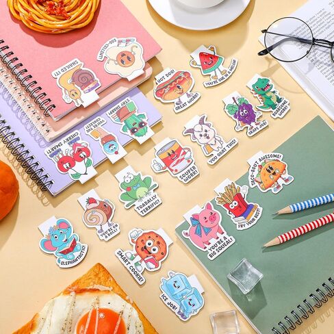 Gueevin 100 Pcs Funny Magnetic Bookmarks Pun Theme Magnet Page Markers Bulk Motivational Reward Page Clips for Teaching Prizes Office Classroom Reading Gifts in Kuwait