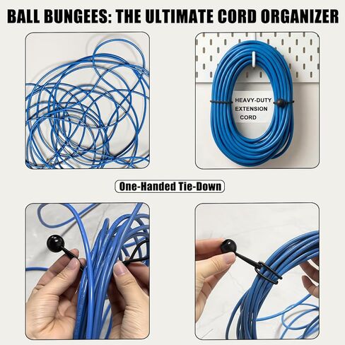 Adjustable Bungee Cords with Hooks Heavy Duty Outdoor (26 Pcs), 3mm Steel Core Anti-Scratch Hooks, Premium Elastic Cord Set with Tarp Clips & Ball Bungees for Camping Gear, Tie Downs & Garage in Saudi Arabia