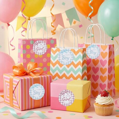 72 Pcs Team Boy Or Girl,2 Inch Baby Gender Reveal Decorations, Pink or Blue Gender Reveal Decorations Bow Baby Shower Stickers for Party Games Supplies and for Shower in Saudi Arabia