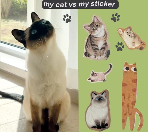 Cute Cat Sticker Book,Hard Cover Spiral Binding,32 Pages,700+Die Cut Cat Meme Sticker for Scrapbook,Journal,Planner,Diary,Envelope,Laptop Deco,Art Project,Gift to Friends&Craft DIY Activity in Kuwait
