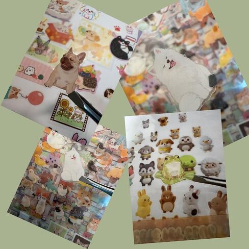 Cute Cat Sticker Book,Hard Cover Spiral Binding,32 Pages,700+Die Cut Cat Meme Sticker for Scrapbook,Journal,Planner,Diary,Envelope,Laptop Deco,Art Project,Gift to Friends&Craft DIY Activity in Kuwait