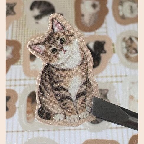 Cute Cat Sticker Book,Hard Cover Spiral Binding,32 Pages,700+Die Cut Cat Meme Sticker for Scrapbook,Journal,Planner,Diary,Envelope,Laptop Deco,Art Project,Gift to Friends&Craft DIY Activity in Kuwait