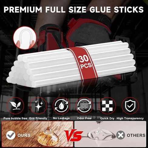 Cordless Hot Glue Gun for Milwaukee 18V Battery, Handheld Full Size Glue Gun, Hot Glue Gun Kit with 30PCS Glue Sticks Set, for Home Repair Arts Crafts DIY(Battery Not Include) in Saudi Arabia