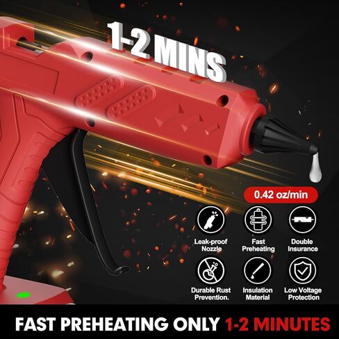 Cordless Hot Glue Gun for Milwaukee 18V Battery, Handheld Full Size Glue Gun, Hot Glue Gun Kit with 30PCS Glue Sticks Set, for Home Repair Arts Crafts DIY(Battery Not Include) in Saudi Arabia