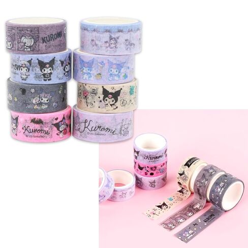 مجموعة متنوعة من أشرطة سانريو واشي - مجموعة مكونة من 24 بكرة شريط لاصق سينامورول، هالو كيتي كورومي - الحرف اليدوية، سجل القصاصات، المجلات، المزيد من الأدوات المكتبية in Kuwait
