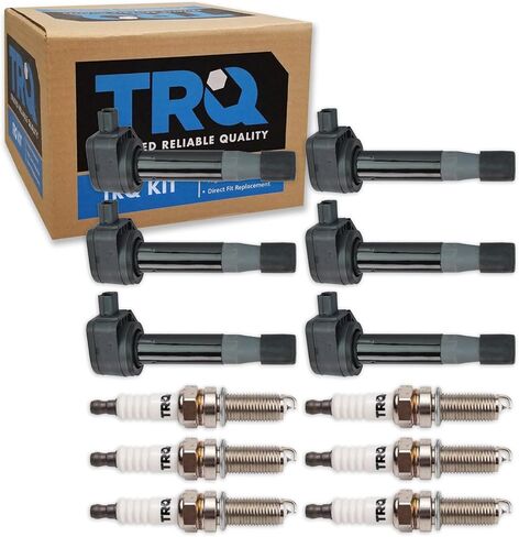 TRQ Ignition Coil & Spark Plug Kit 12 Piece Iridium Compatible with 2008-2012 Honda Accord 2008-2010 Odyssey 2009-2014 Ridgeline 2009-2011 Pilot 2010-2012 Acura TL 2010-2013 TSX MDX ZDX 2013-2015 RDX in Kuwait