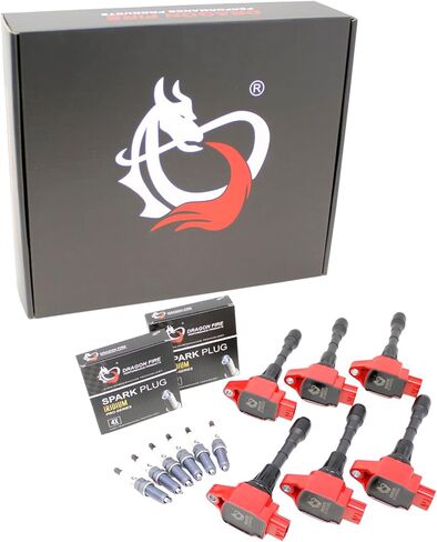 DRAGON FIRE PERFORMANCE Power Pack Kit 6pcs Ignition Coils & IRIDIUM Spark Plugs Compatible with Nissan Pathfinder Murano 350z Altima Maxima Infiniti G25 EX35 FX35 Q50 M35 Q70 QX60 3.5L V6 2007-2020 in Kuwait