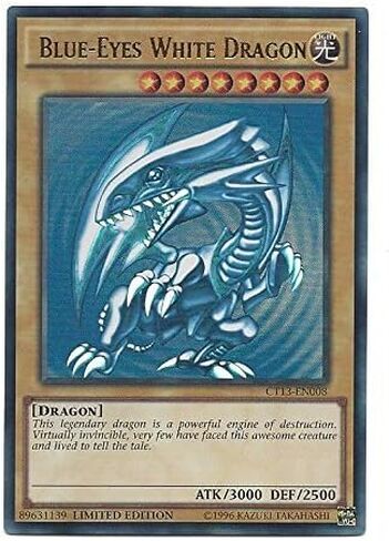 Yugioh Ultra Rare Card Blue Eyes White Dragon Limited Edition CT13-EN008 by Yu Gi Oh!_AB in Saudi Arabia