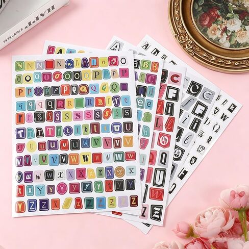 15 Sheet Magazine Letter Stickers Scrapbook Letter Stickers Vintage Small Alphabet Sticker Ransom Alphabet Sticker for Scrapbooking Supplies Journaling DIY Crafts Gift Junk Journal in Saudi Arabia